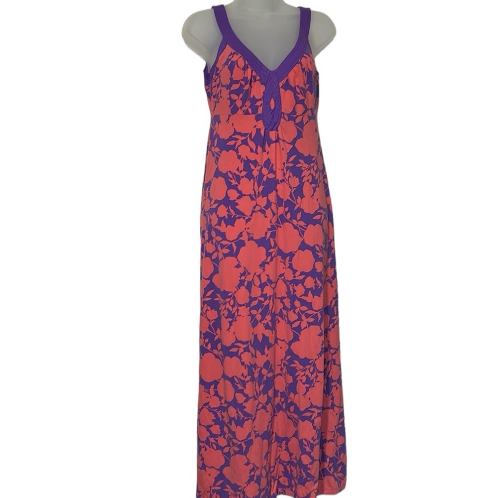 Boden Womens Purple Pink Floral Sleeveless Stretch Maxi Dress US 6R